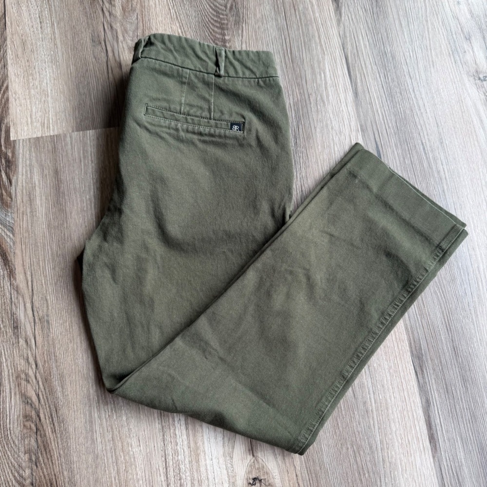 Banana Republic Womens Olive Green Stretch Chino Straight Leg Pants Size 4